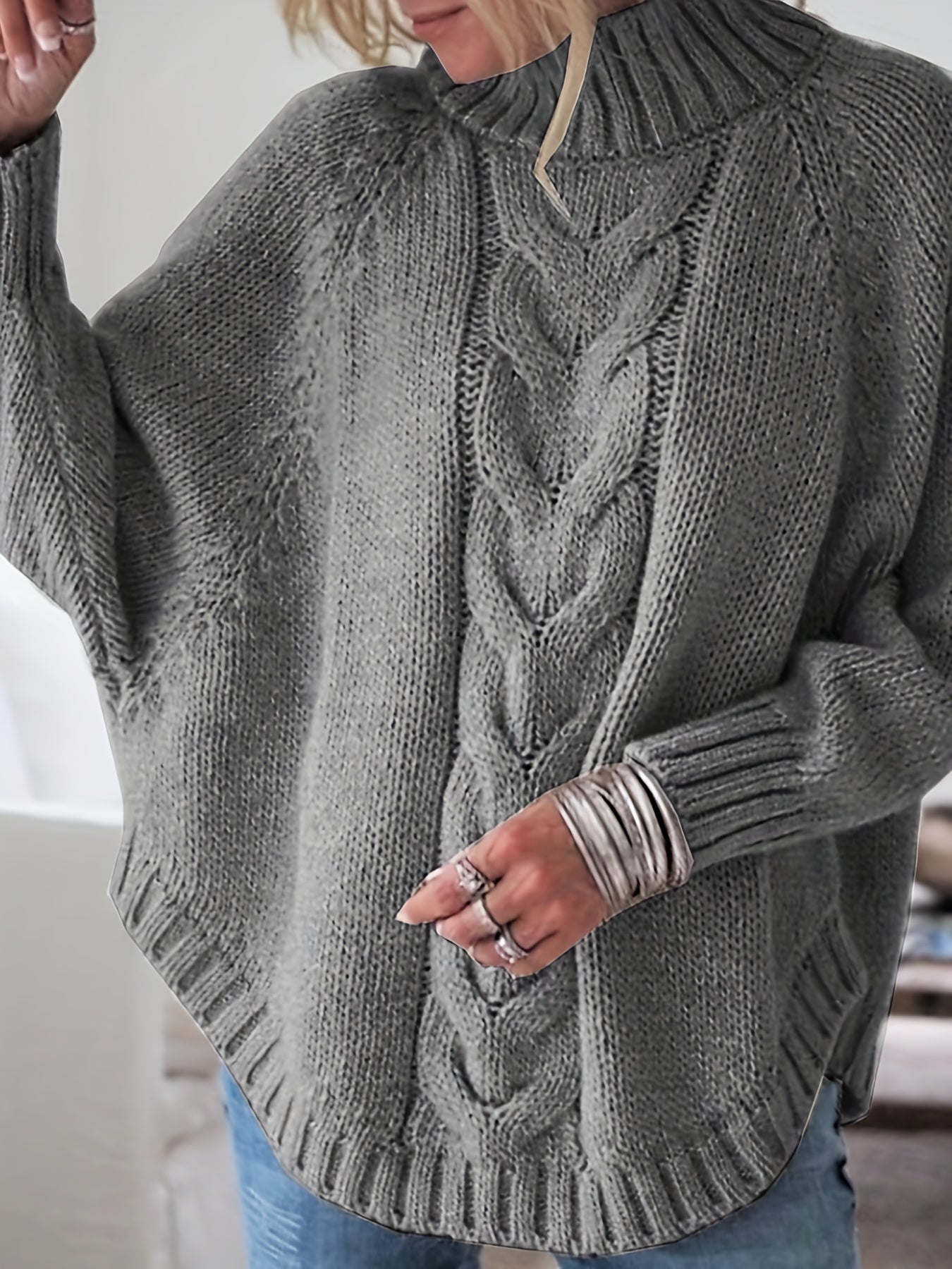 Corinne | Cozy High-Neck Cable-Knit Sweater