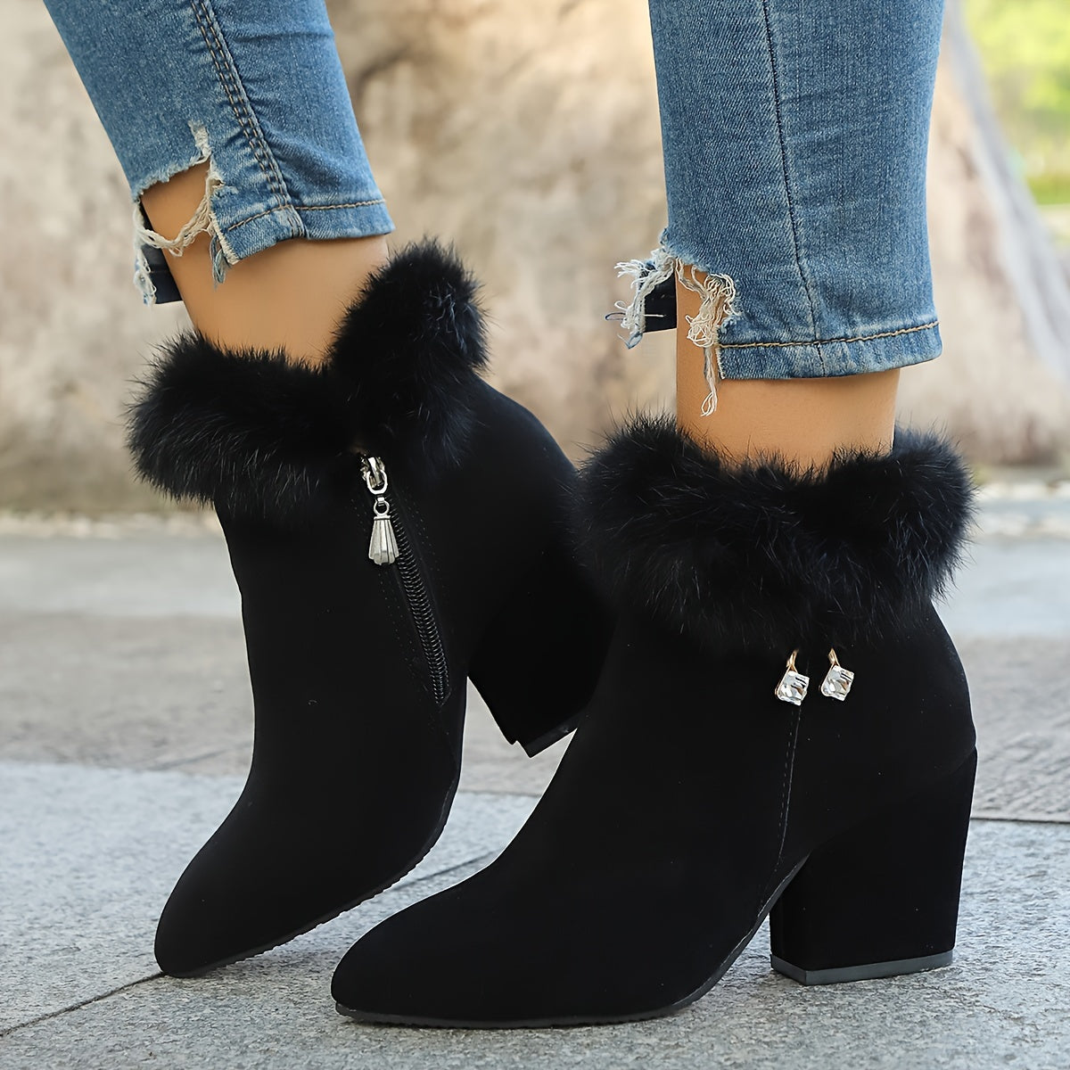 Frances | Warm Block-Heel Ankle Boots