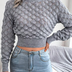 Melanie | Textured Cropped Sweater
