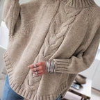 Corinne | Cozy High-Neck Cable-Knit Sweater