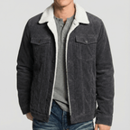 Theo Vintage Suede Fleece Collar Patchwork Coat – back view