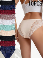 Kelmira - Pack of 10 Elegant Breathable Lace Panties