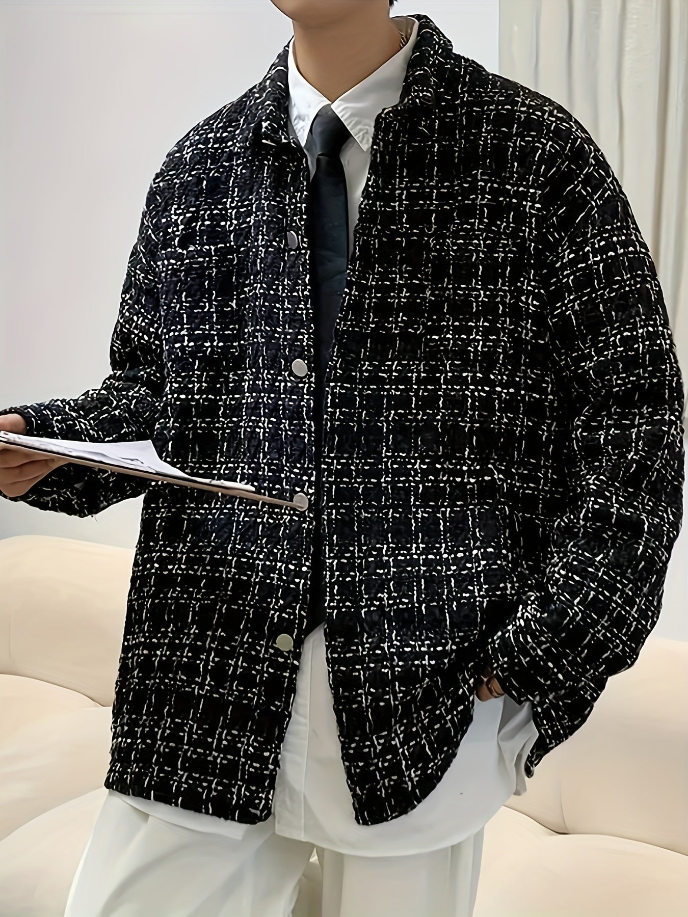 Julian | Textured Plaid Shirt Jacket