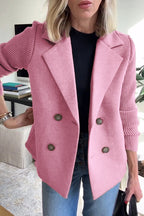 Zayna™ | Elegant Knit-Sleeve Jacket