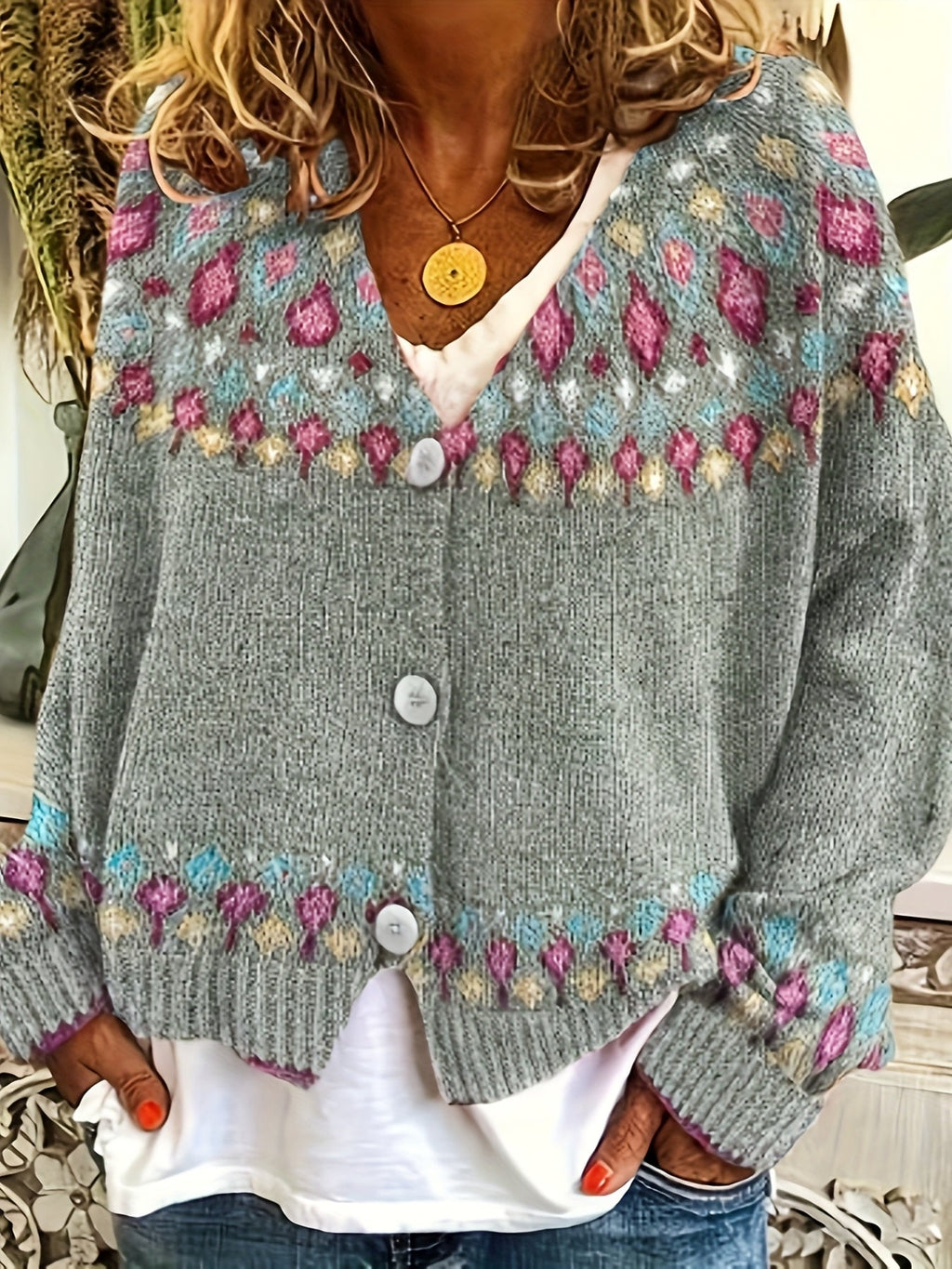 Esme | Nordic Patterned Cardigan