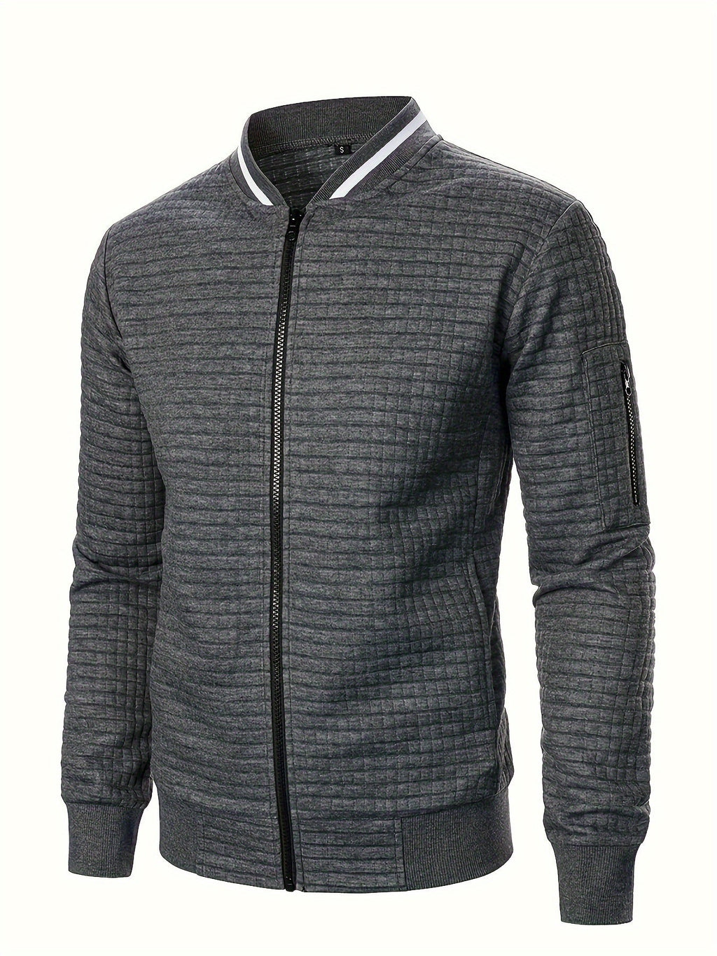 Raymond | Textured Zip-Up Bomber Jacket