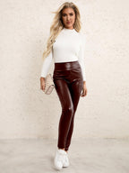 Tailored faux leather pants – elegant fit and modern look