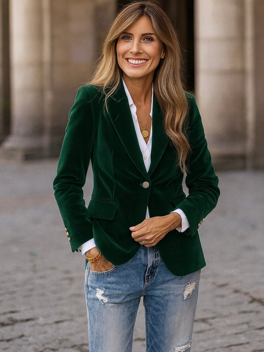 Hunter Jewel Velvet Blazer – front view