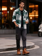 Corbin rugged check overshirt, back view