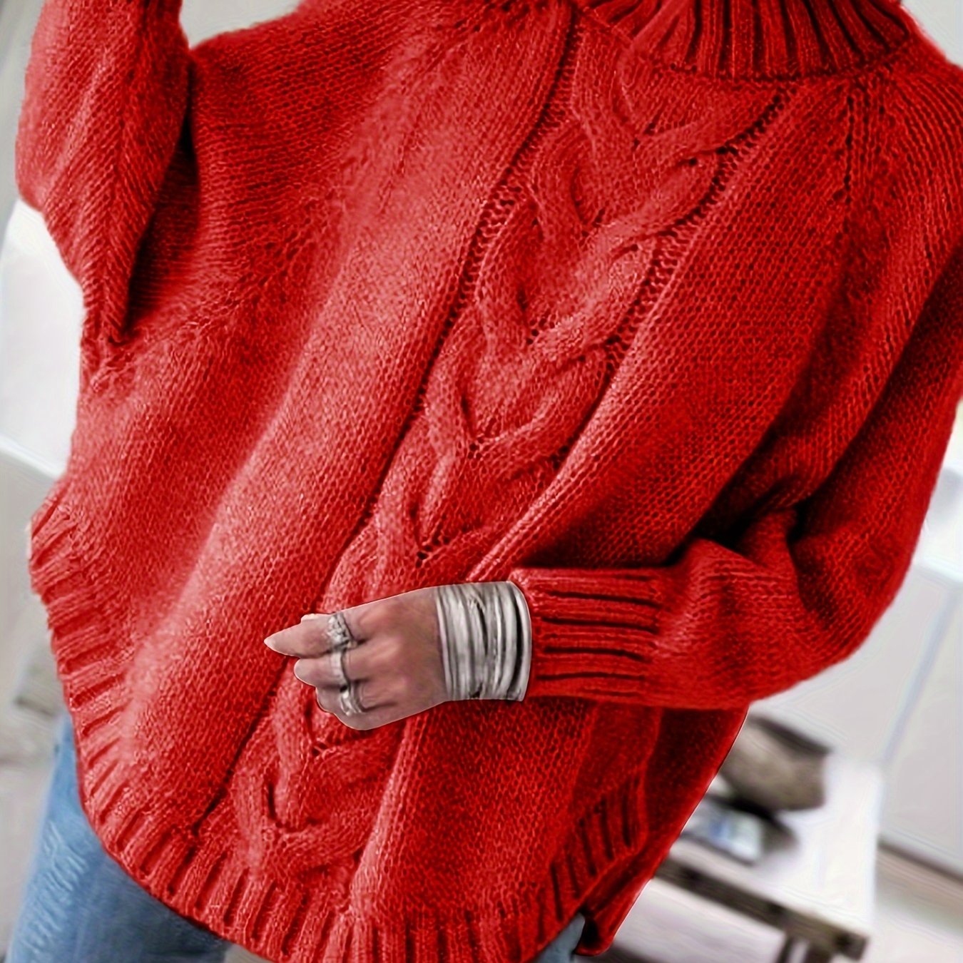 Corinne | Cozy High-Neck Cable-Knit Sweater