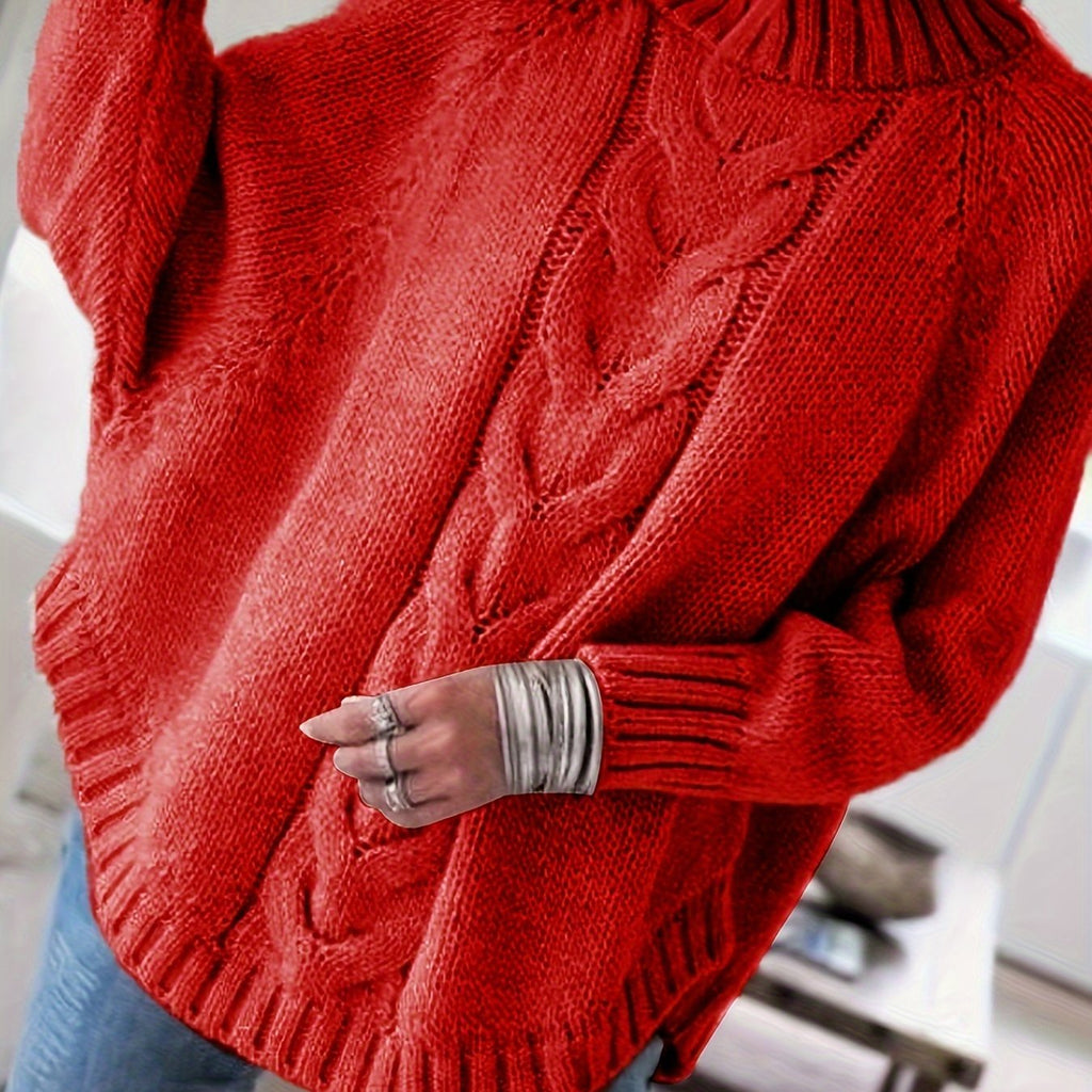 Corinne | Cozy High-Neck Cable-Knit Sweater