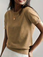 Harriet | Fine-Knit Short Sleeve Sweater