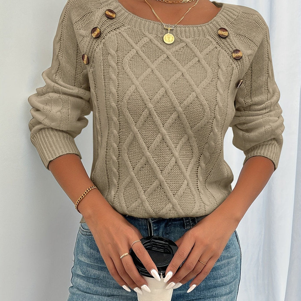 Kathleen | Textured Button Sweater