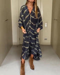 Ania - Boho Striped Long Sleeve Dress