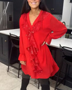 Tharalyn - Elegant Blouse with Flowing Ruffles