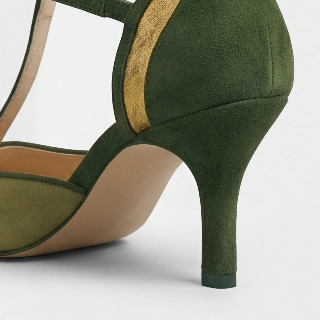 Coralise | Sophisticated Suede T-Strap Heels