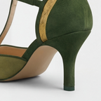 Coralise | Sophisticated Suede T-Strap Heels