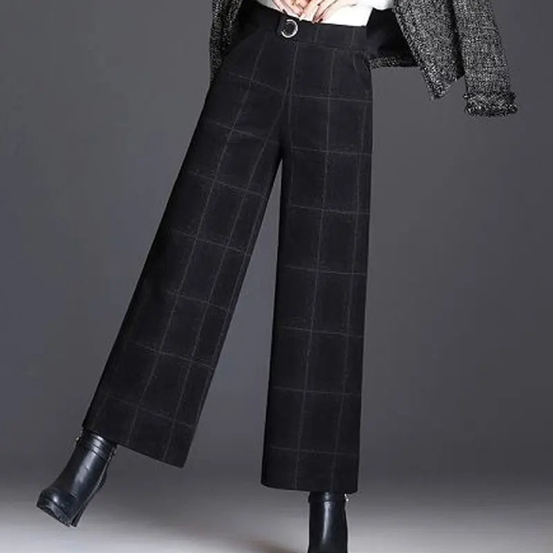 Beatrix | Checked Wide-Leg Trousers
