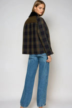 Tessa plaid jacket, collar detail