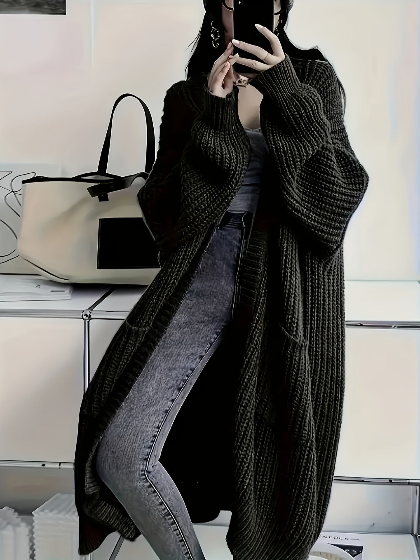 Sophie Longline Cardigan – styled view