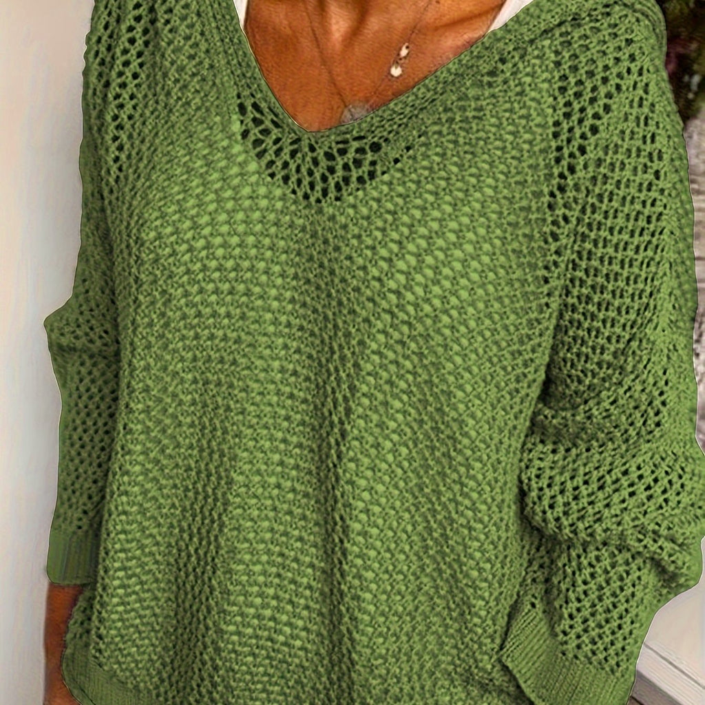 Delaney | Relaxed Open-Knit Hooded Sweater