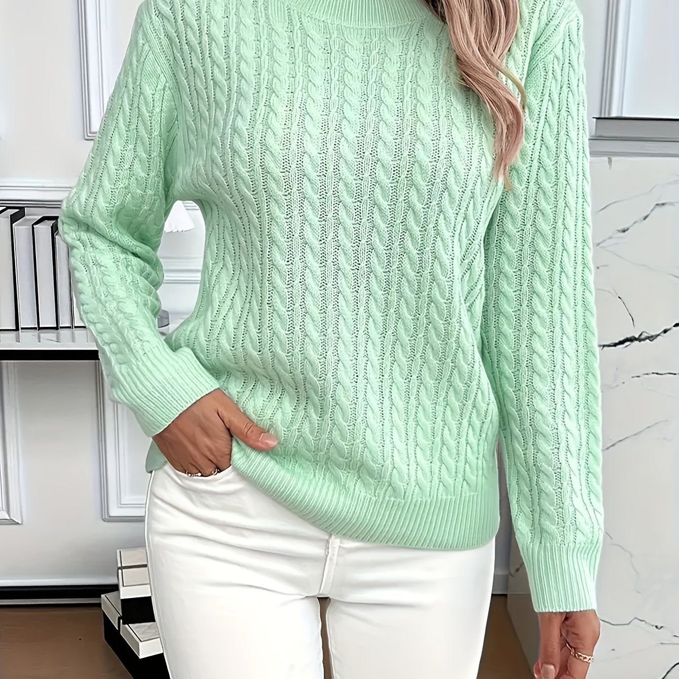 Faye | Cable-Knit Round Neck Sweater