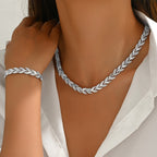 Elegant Rhinestone Fish Tail Jewelry Set
