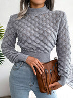 Melanie | Textured Cropped Sweater