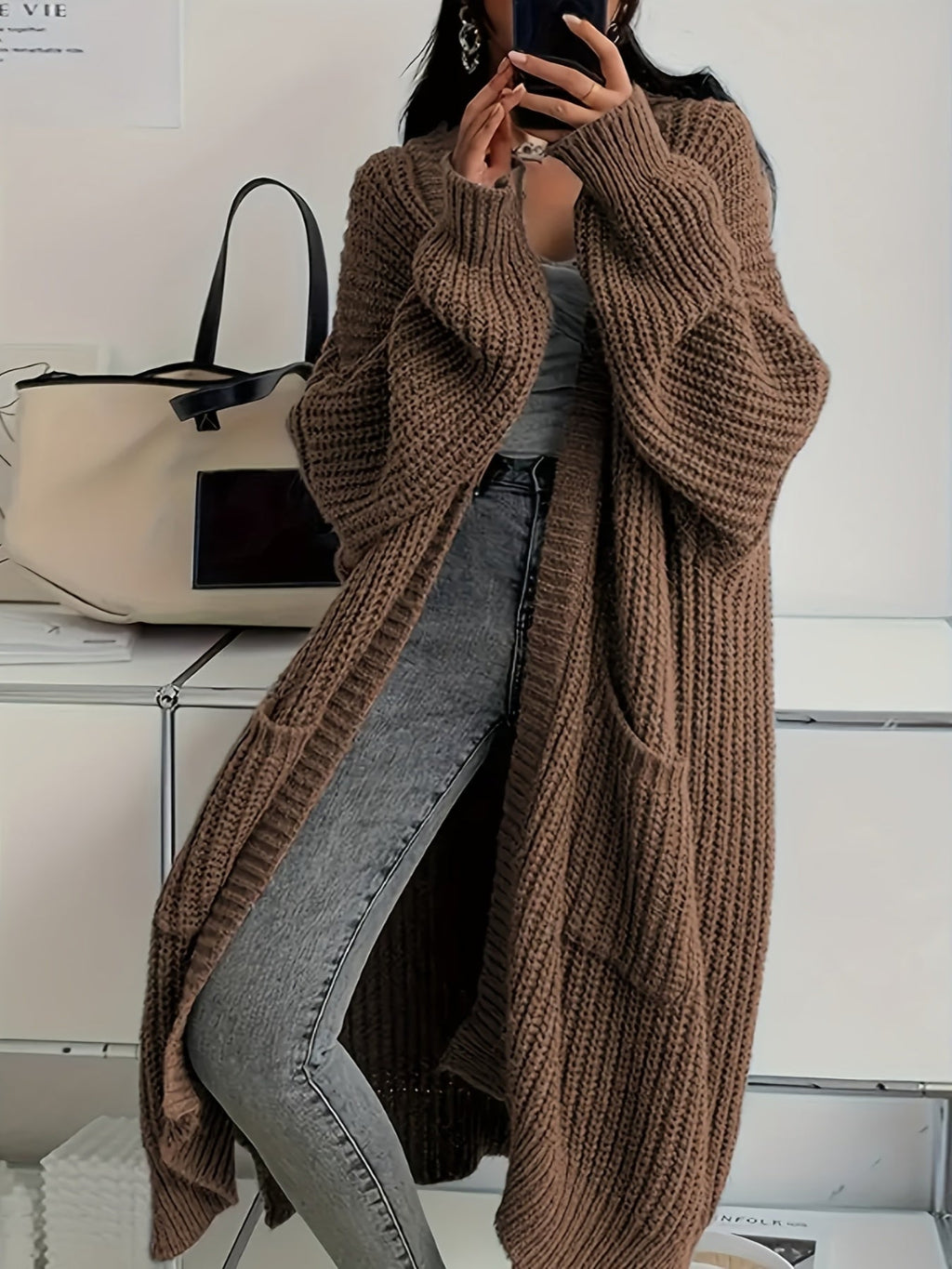 Sophie Longline Cardigan – back view