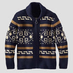 Maxwell | Geometric Lapel Sweater Knit Cardigan
