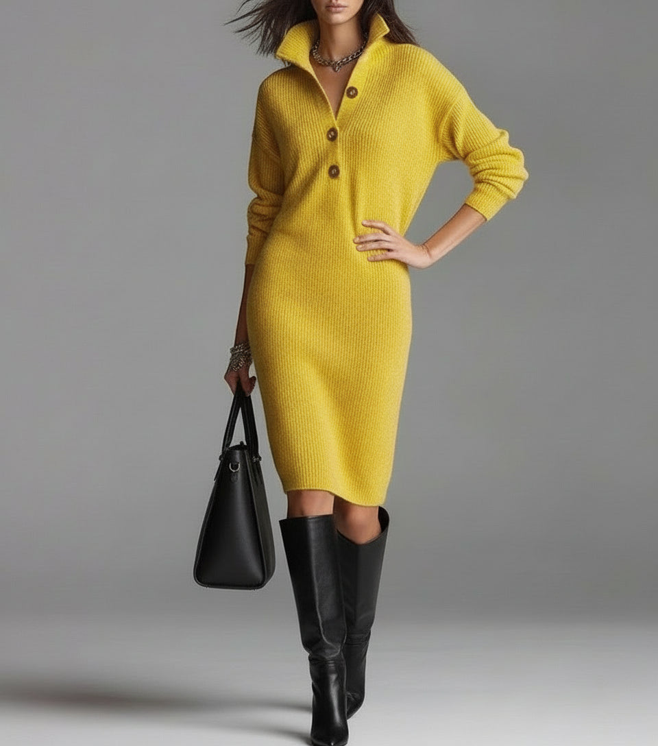 Isaline Classic Button Dress – styled view
