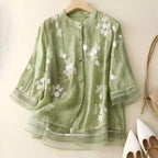 EMILIE | COTTON TOP WITH EMBROIDERED FLOWERS