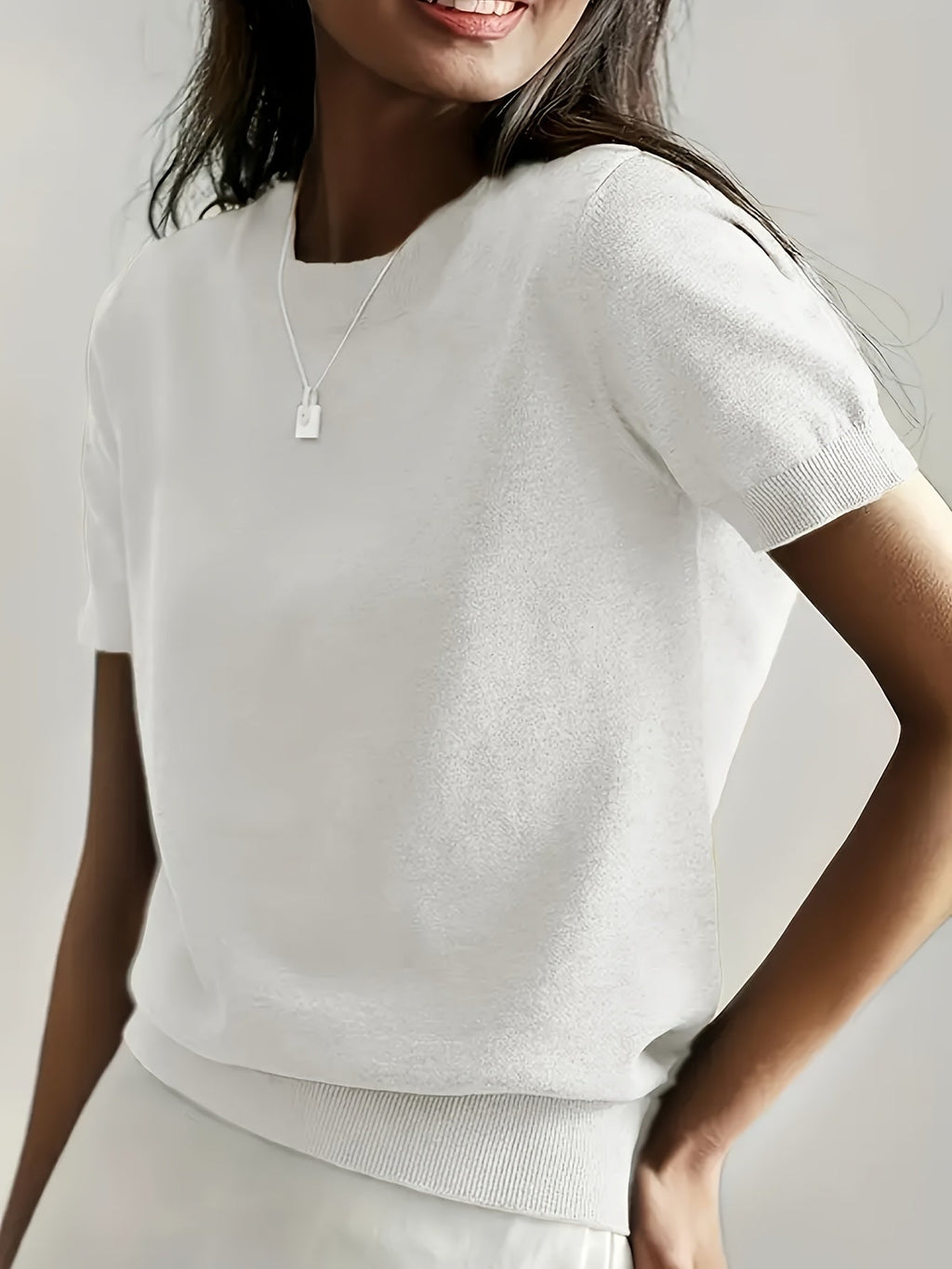 Harriet | Fine-Knit Short Sleeve Sweater