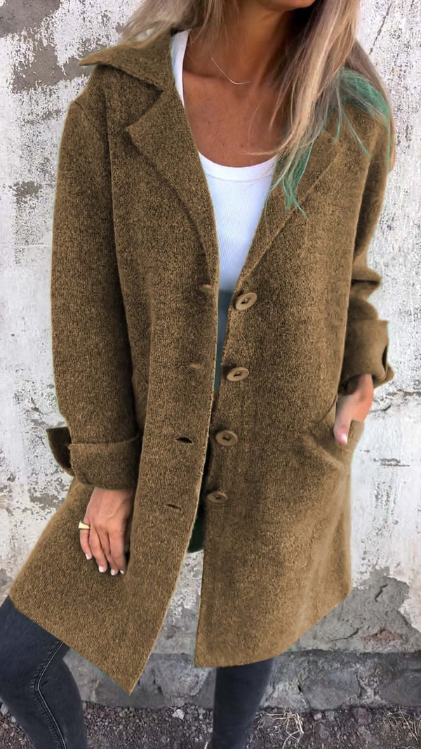 Baylea | Casual Single-Breasted Wool Coat with Lapels