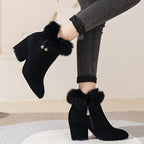 Frances | Warm Block-Heel Ankle Boots