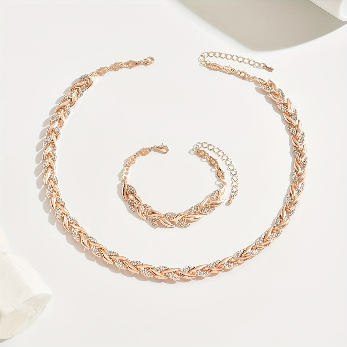 Elegant Rhinestone Fish Tail Jewelry Set