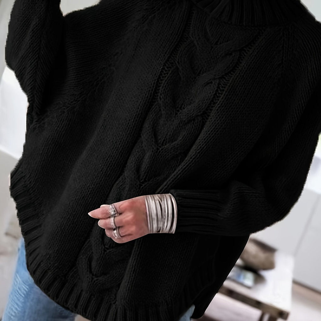 Corinne | Cozy High-Neck Cable-Knit Sweater