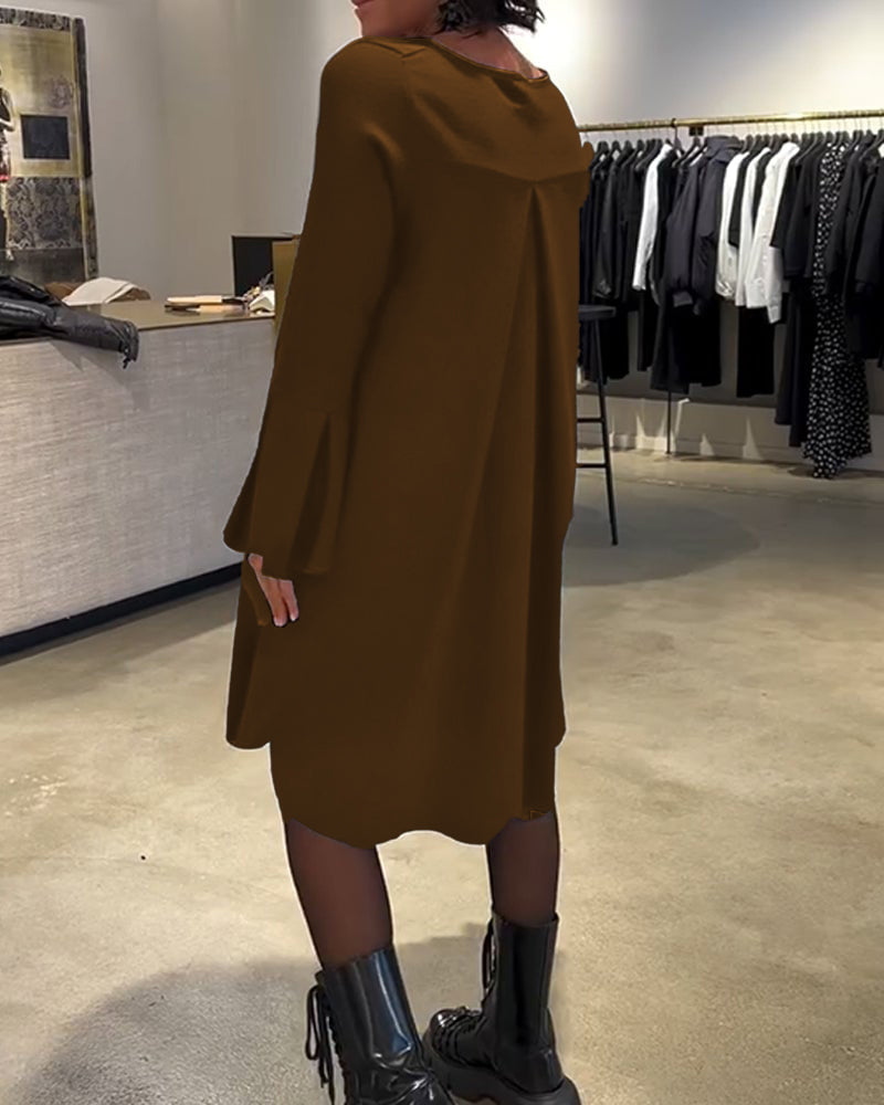 Jovalinne - Casual Dress with Flared Sleeves