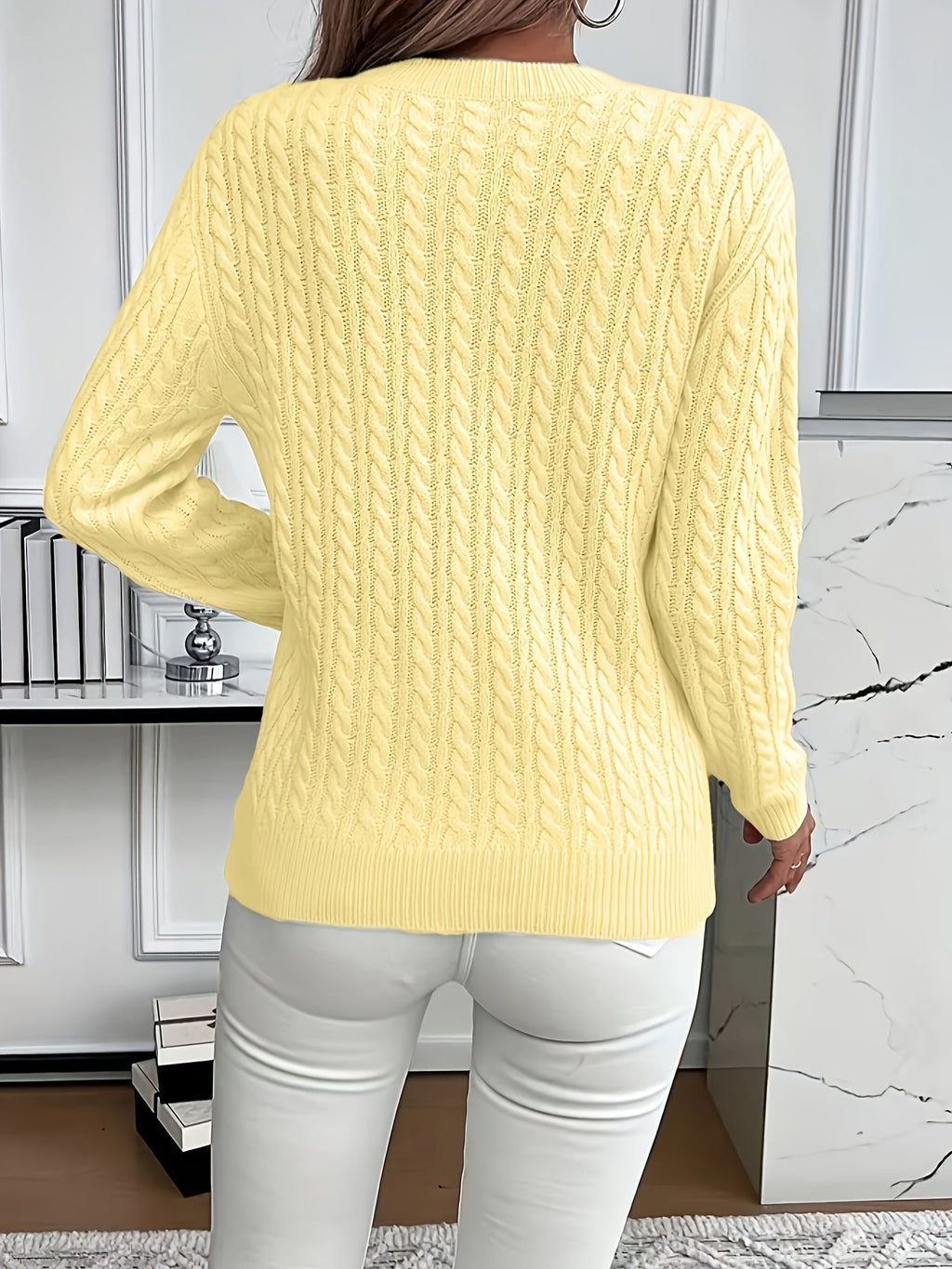 Faye | Cable-Knit Round Neck Sweater