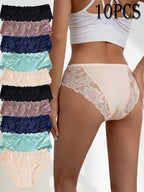 Kelmira - Pack of 10 Elegant Breathable Lace Panties