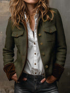 Jackie | Tweed Blazer With Velvet Trim