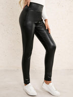 Tailored faux leather pants – elegant fit and modern look