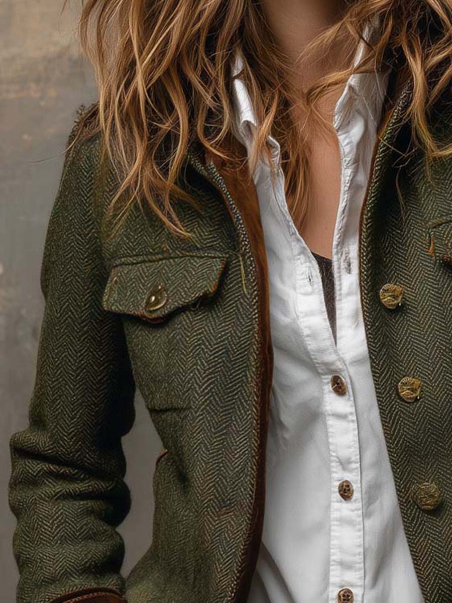 Herringbone Tweed Blazer – styled view