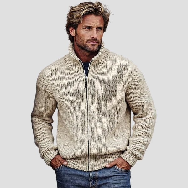 Liam | Vintage Solid Color Turtleneck Cardigan