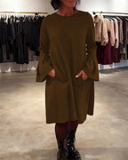 Jovalinne - Casual Dress with Flared Sleeves