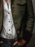 Jackie | Tweed Blazer With Velvet Trim