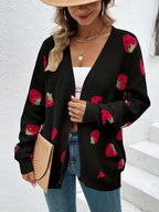 Strawberry Motif Knit Cardigan