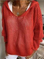 Delaney | Relaxed Open-Knit Hooded Sweater