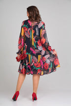 Brisette - Modern Elegant Floral Midi Dress