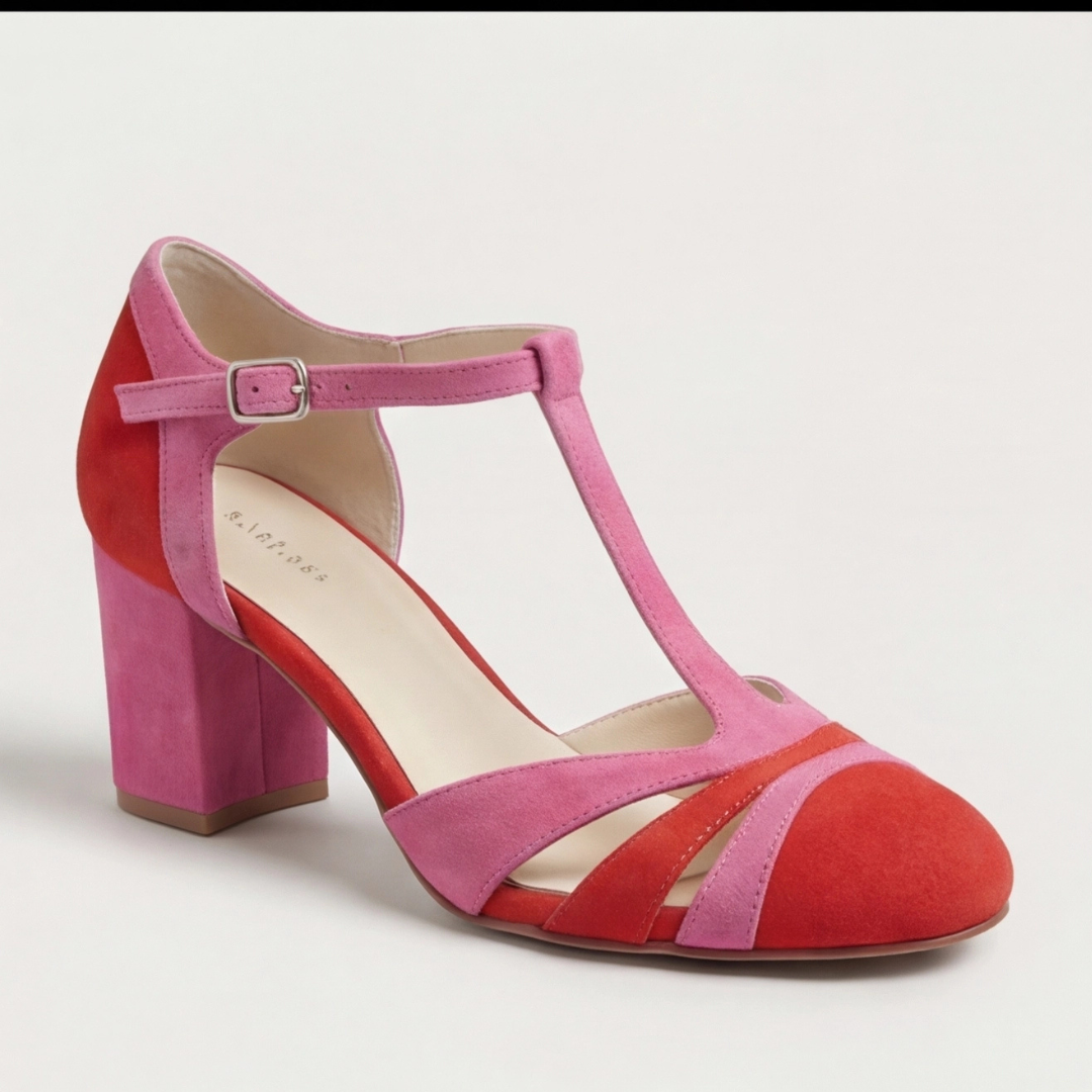 Joanna | Modern Closed Toe T-Strap Heels